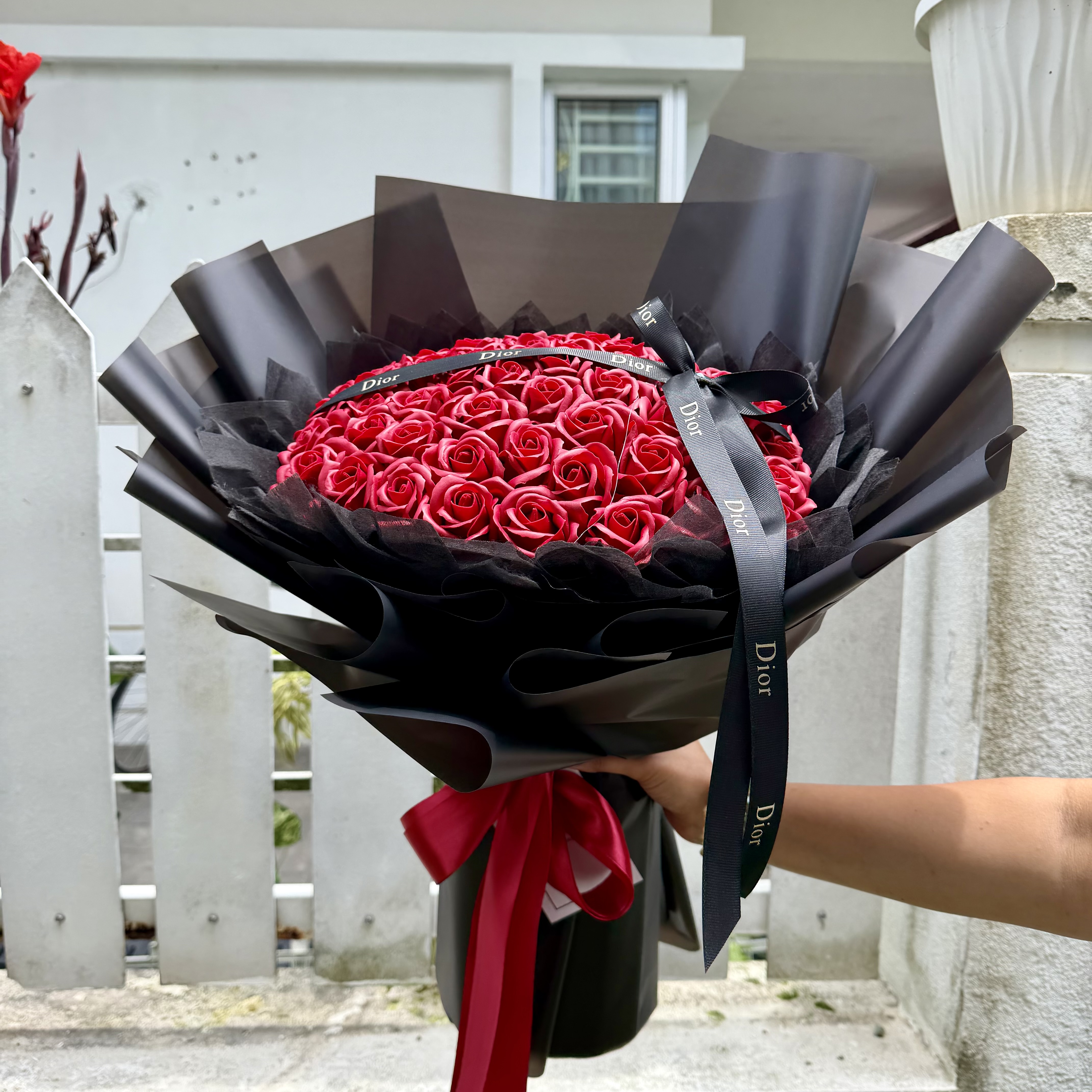 Red 50 STALK RED ROSE (SOAP FLOWER)